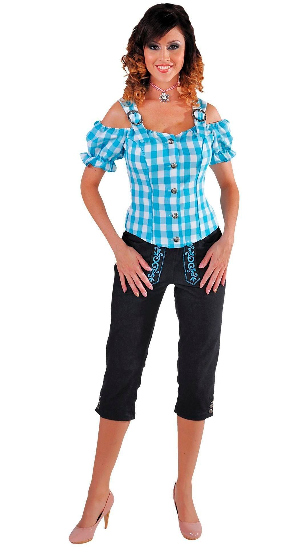 oktoberfest blouse vrouwen blauw