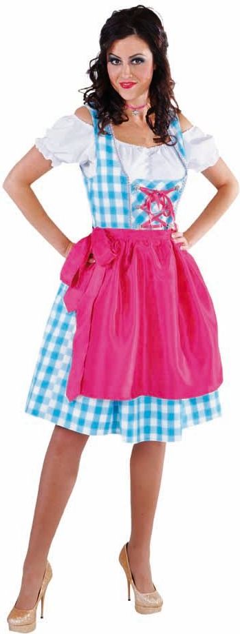 Oktoberfest jurk blauw met schort