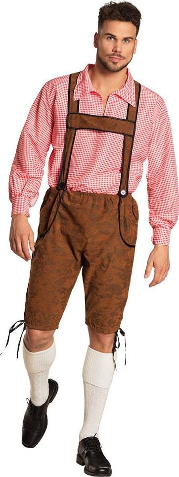 Oktoberfest lederhose met blouse man