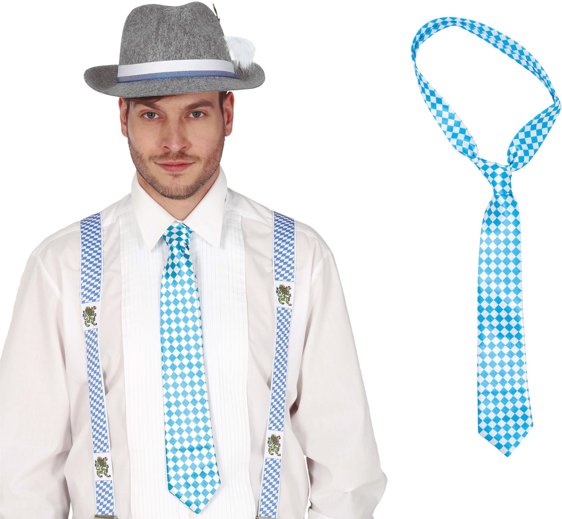 Oktoberfest Stropdas Blauw Wit