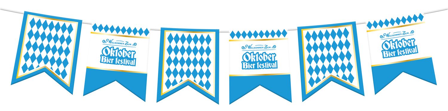 Oktoberfest vlaggenlijn blauw wit