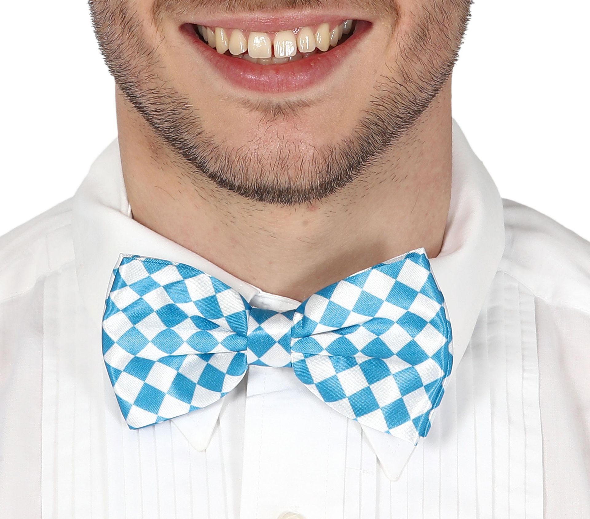 Oktoberfest Vlinderdas Blauw Wit