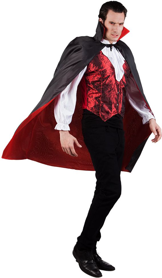 Omkeerbare vampier cape met opstaande kraag