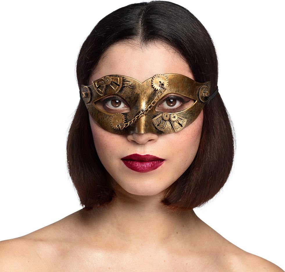 Oogmasker met tandwielen bronze