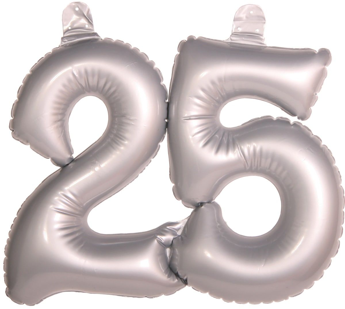Opblaascijfer zilver 25 jubileum verjaardag