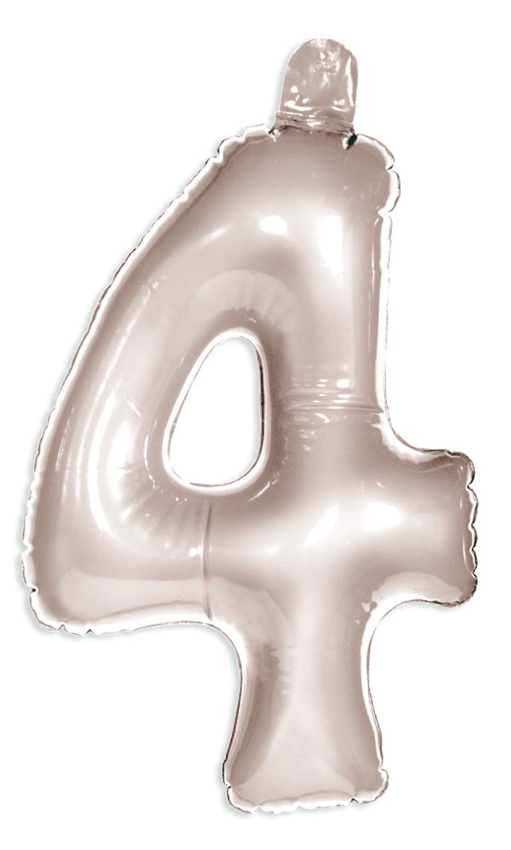 Opblaascijfer Zilver 4
