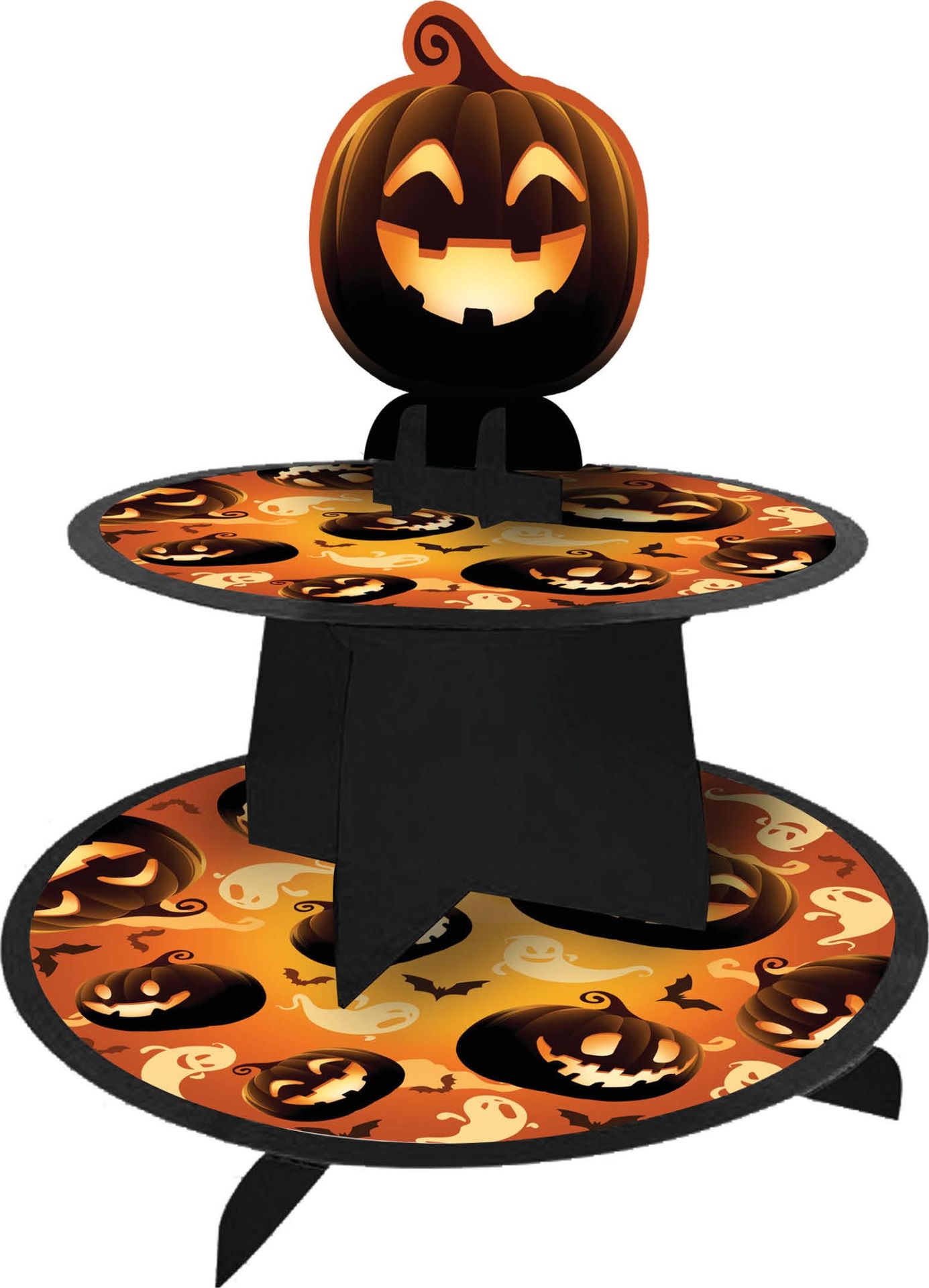 Opdienschaal met tredes pompoenen 40 x 30 cm halloween