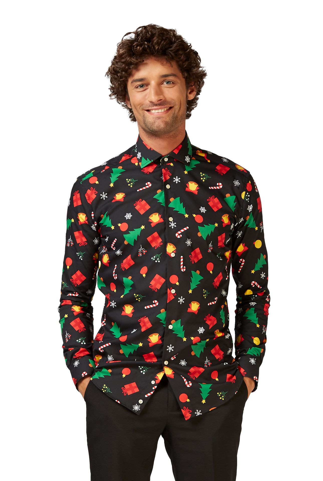 Opposuits Christmas Icons Black kerst blouse