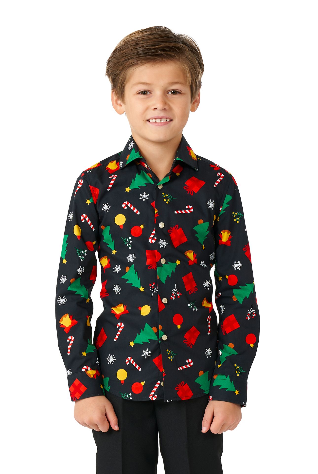 Opposuits Christmas Icons blouse jongens zwart