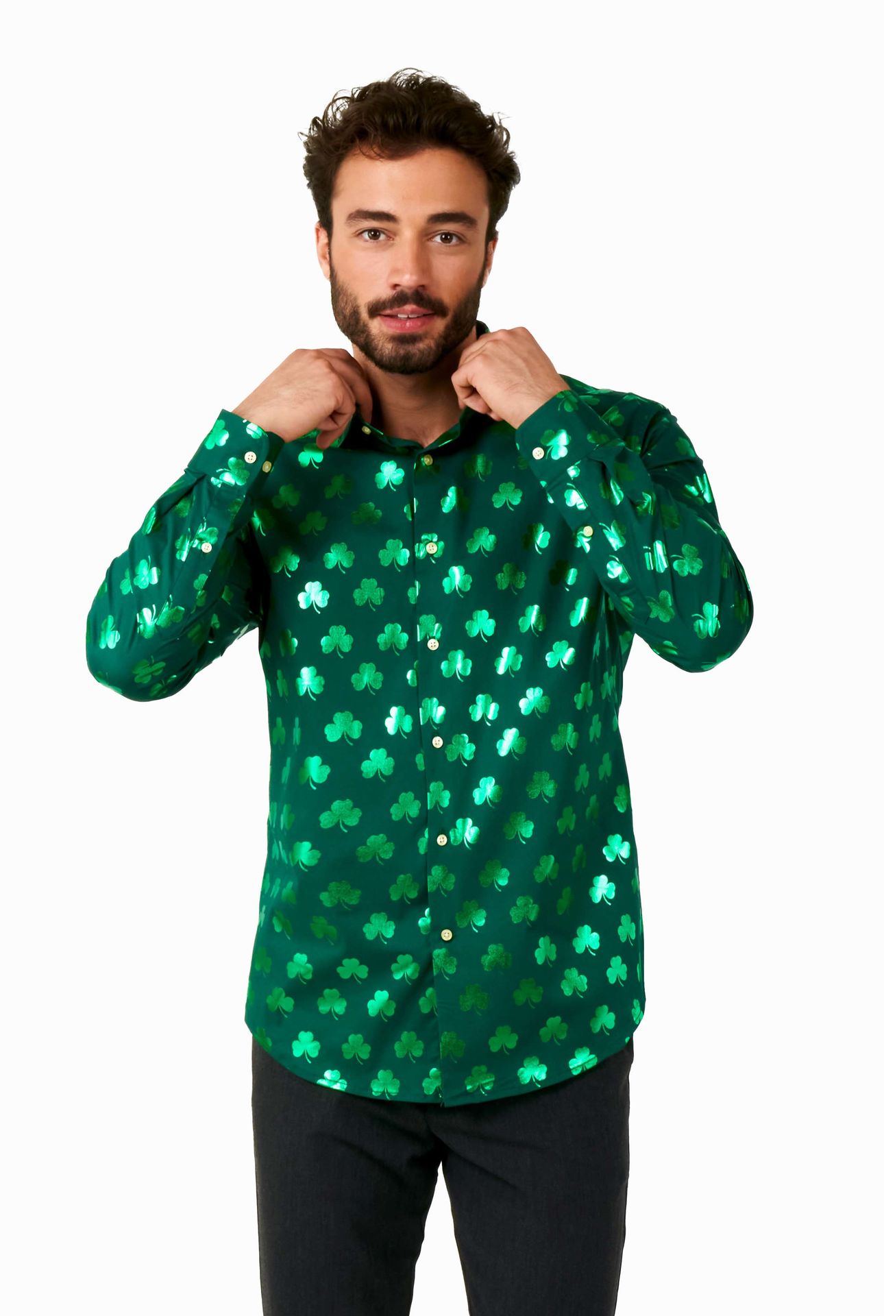 Opposuits Men's Shirt Shiny Shamrock Groen