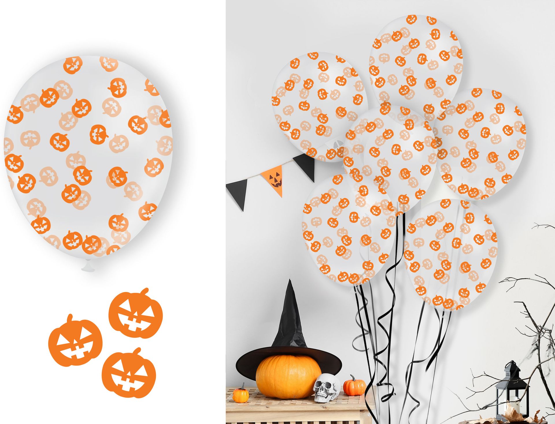 Oranje Confetti Pompoen Ballonnen Halloween 10 Stuks