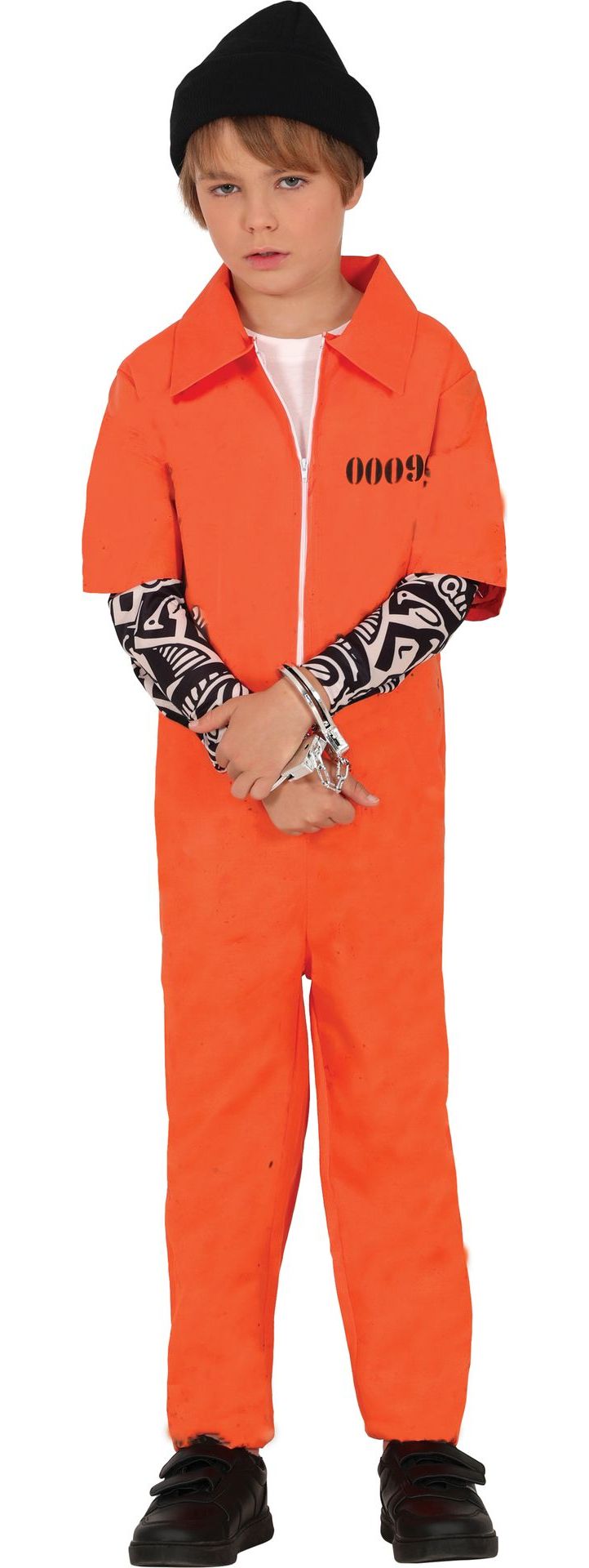 Oranje Gevangene Kostuum met Tattoo Sleeves Kinderen