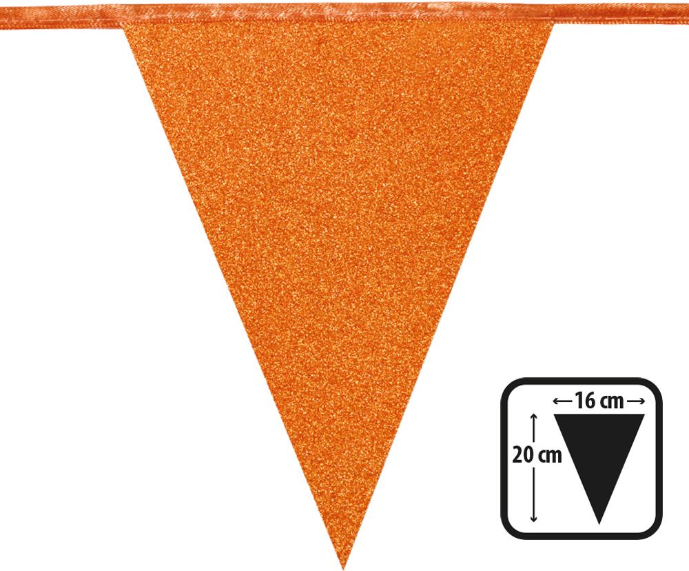 Oranje glitter vlaggenlijn