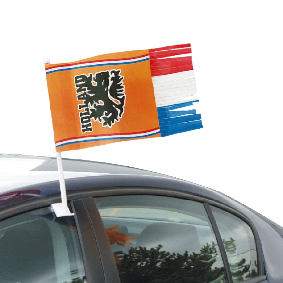 Oranje Holland met franjes autovlag