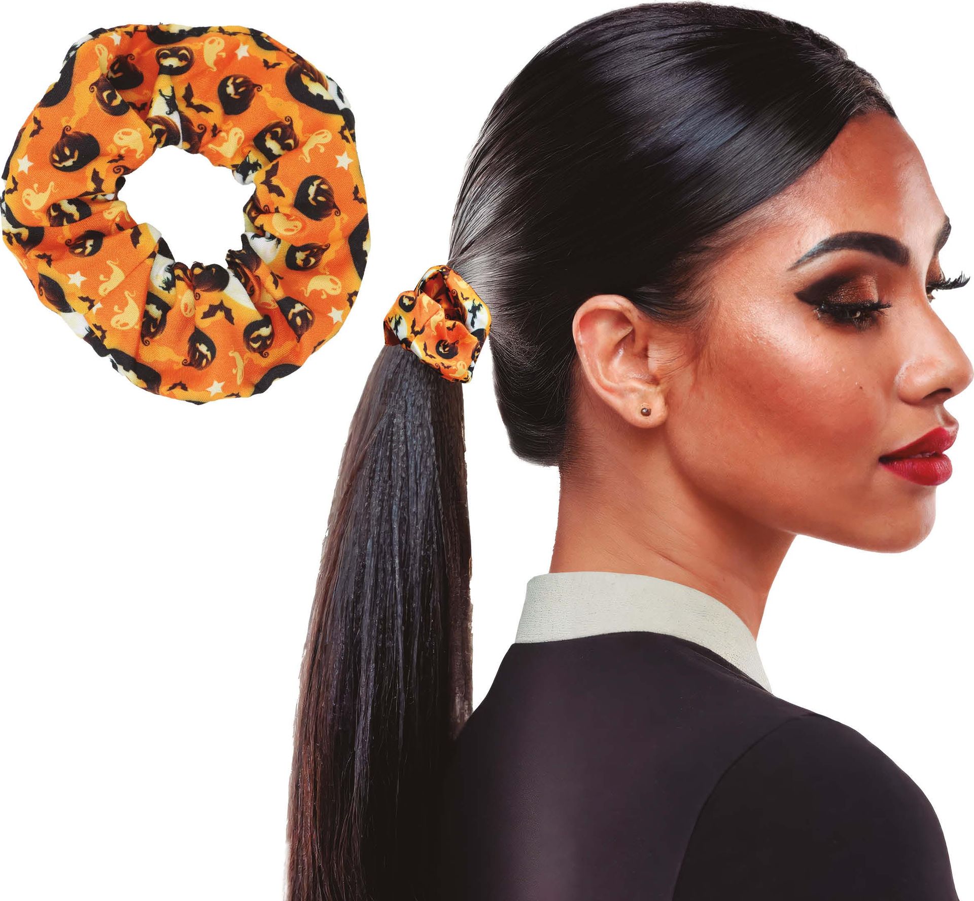 Oranje pompoen haar scrunchie halloween