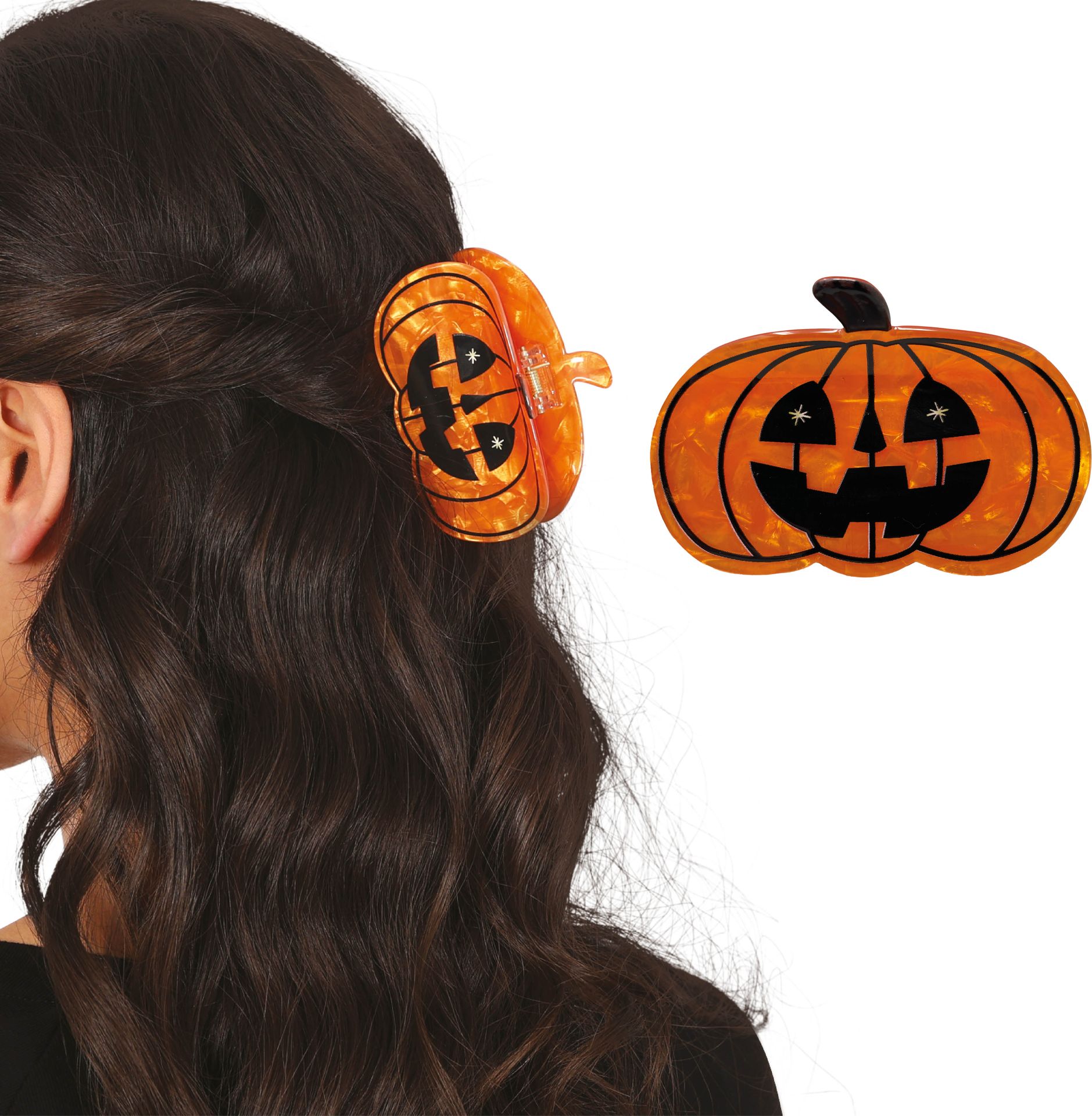 Oranje Pompoen Klauw Haarclip