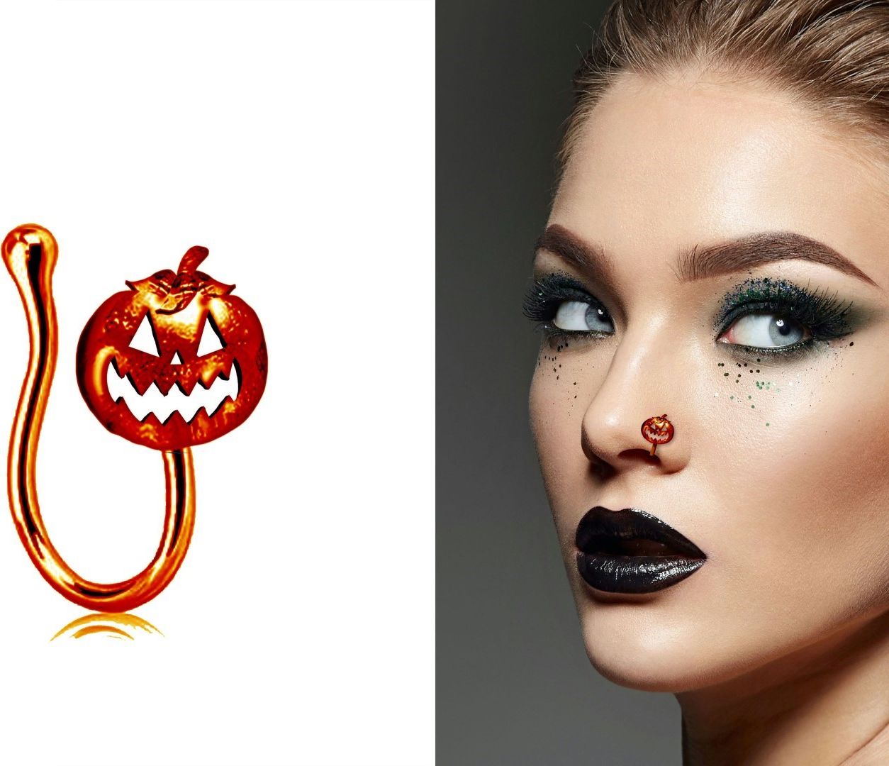 Oranje pompoen piercing halloween