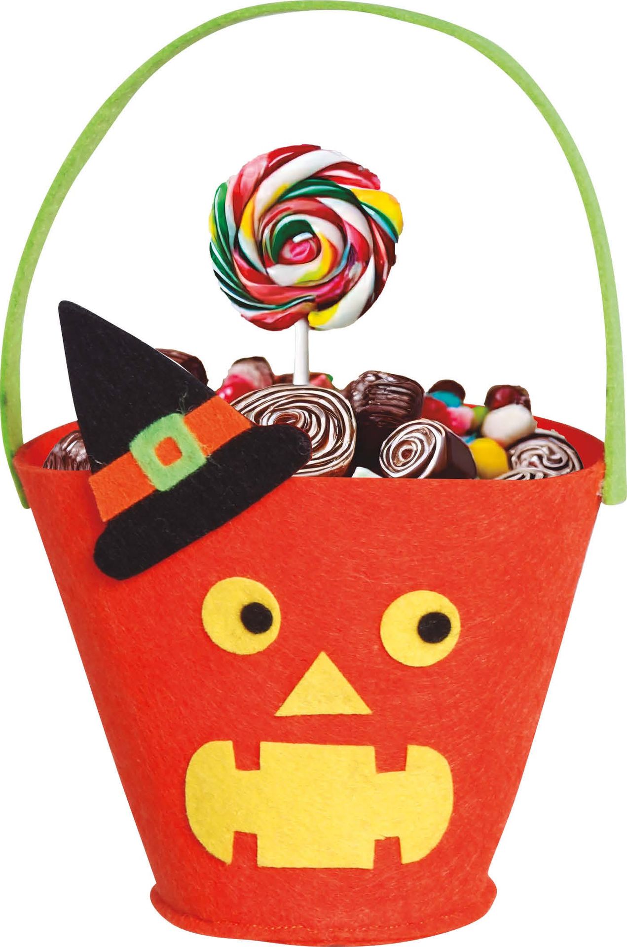 Oranje pompoen snoepemmer 20 cm halloween
