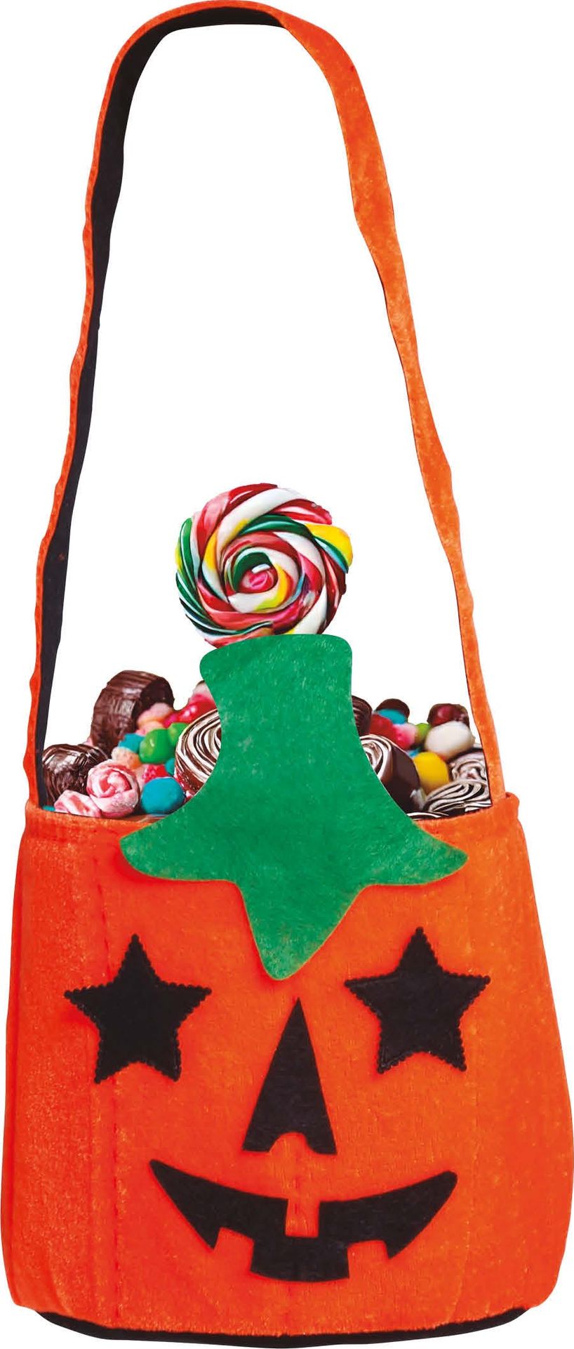 Oranje pompoen snoepemmer 25 cm halloween