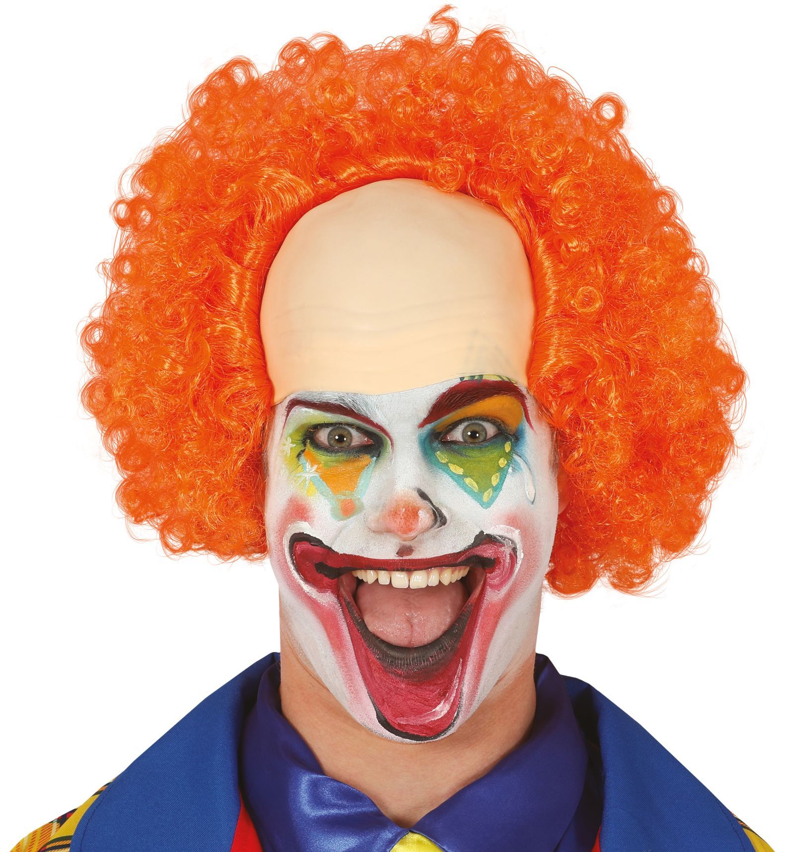 Oranje pruik clown