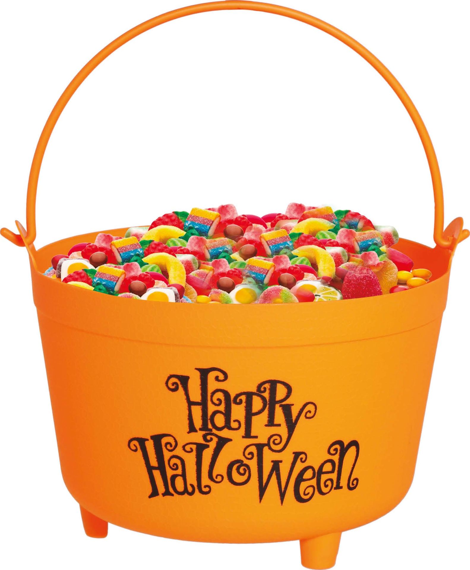Oranje snoepketel 30 cm halloween
