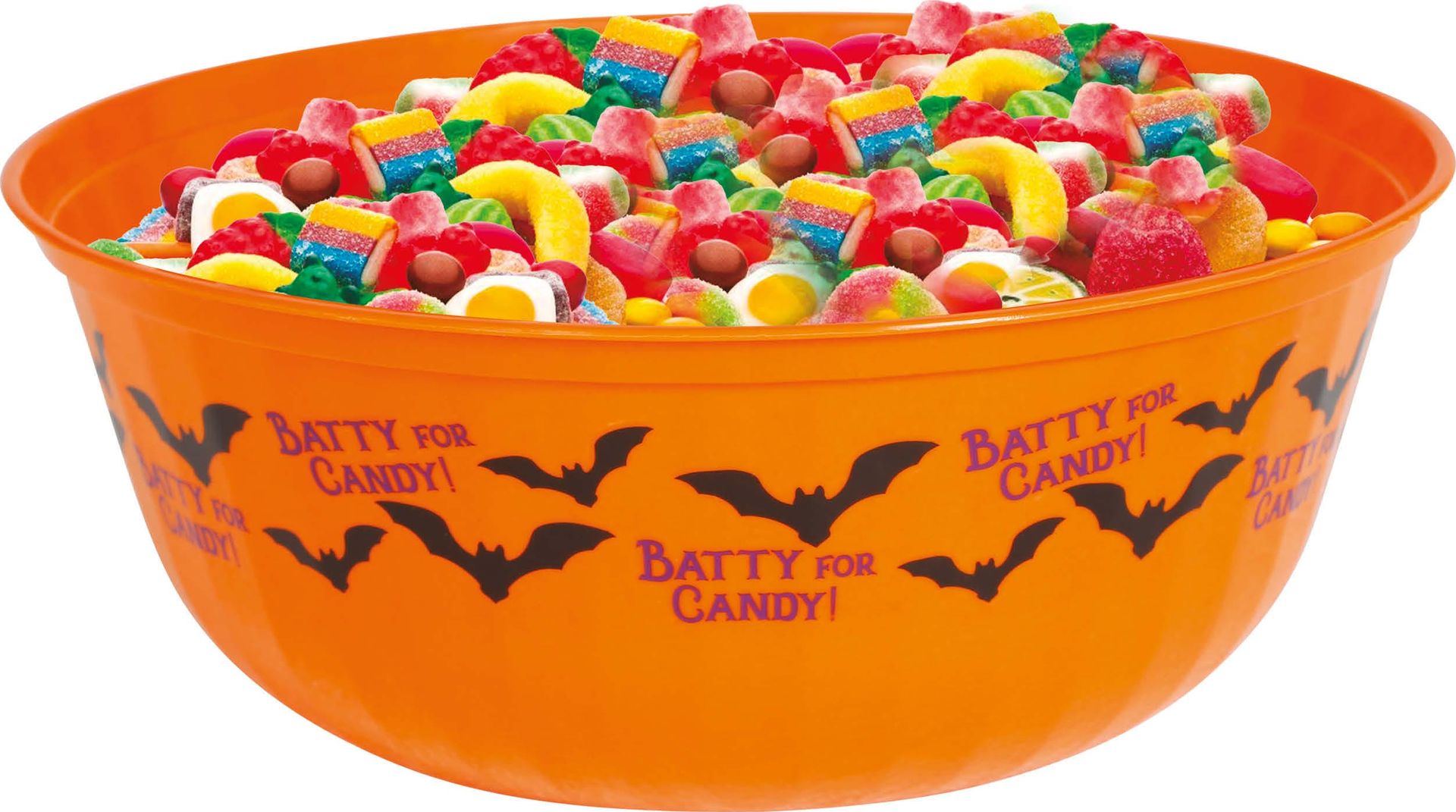 Oranje snoepkom vleermuizen 27 cm halloween