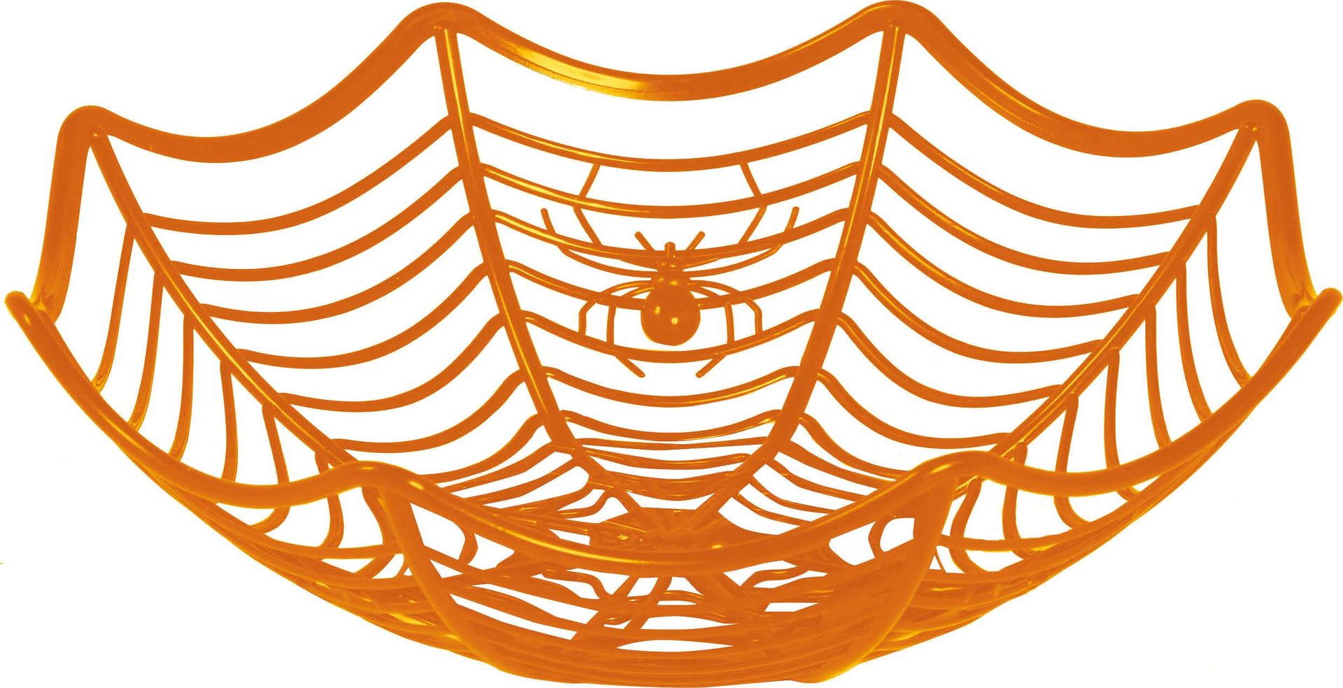 Oranje spinnenweb snoepschaal 28 x 8 cm halloween