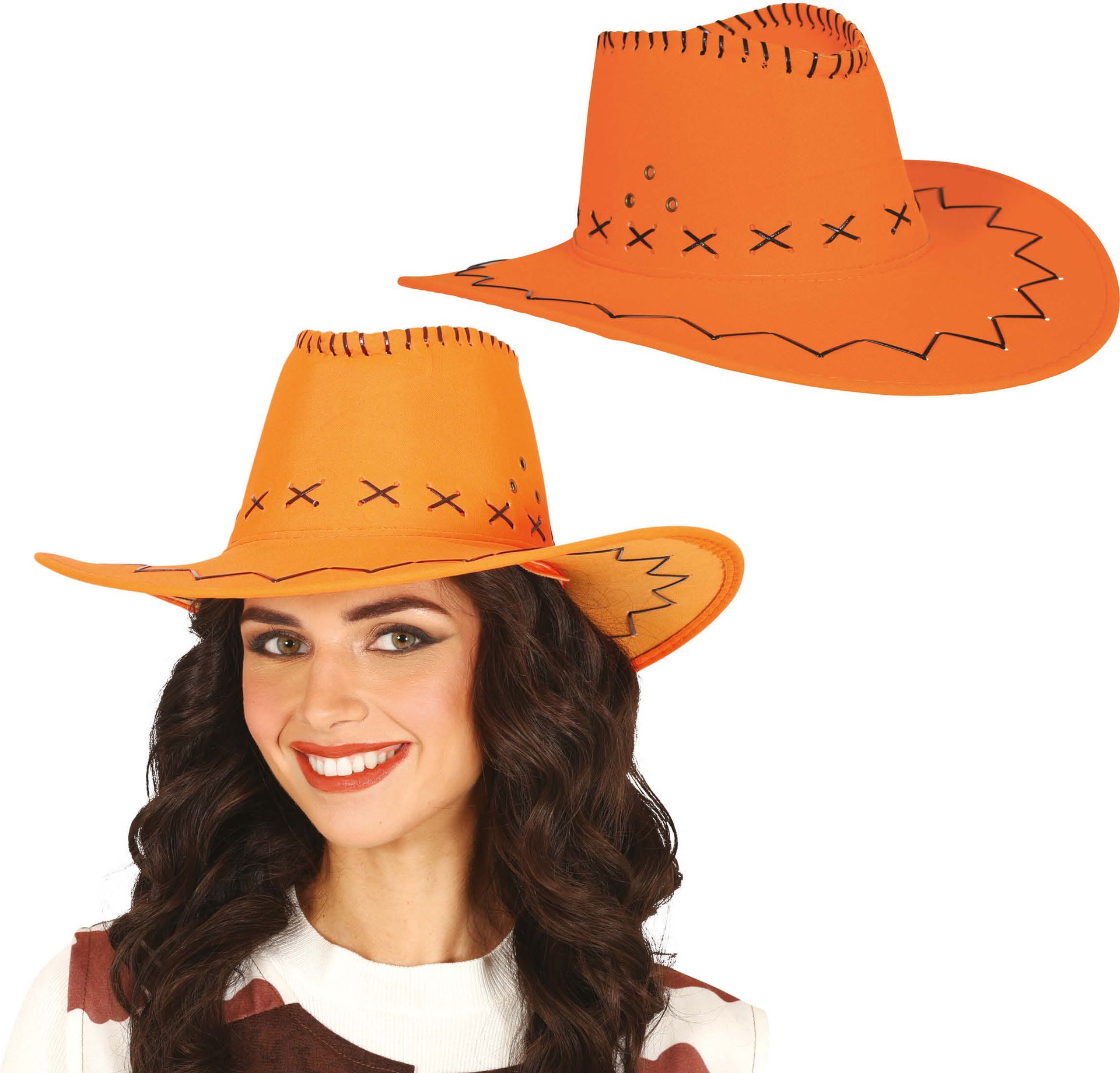 Oranje Suède Cowboyhoed Dames