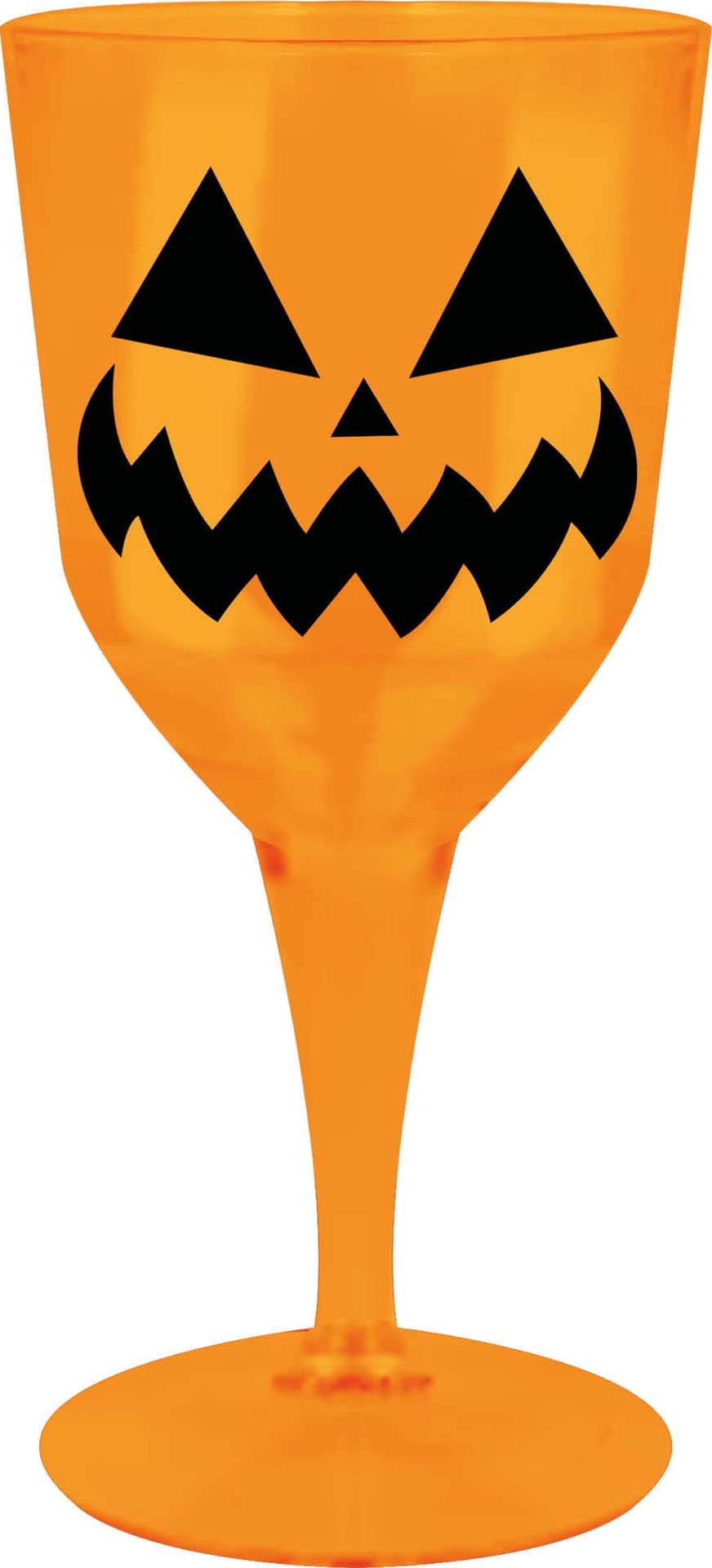 Oranje wijnkelk pompoen plastic 9 x 19 cm halloween