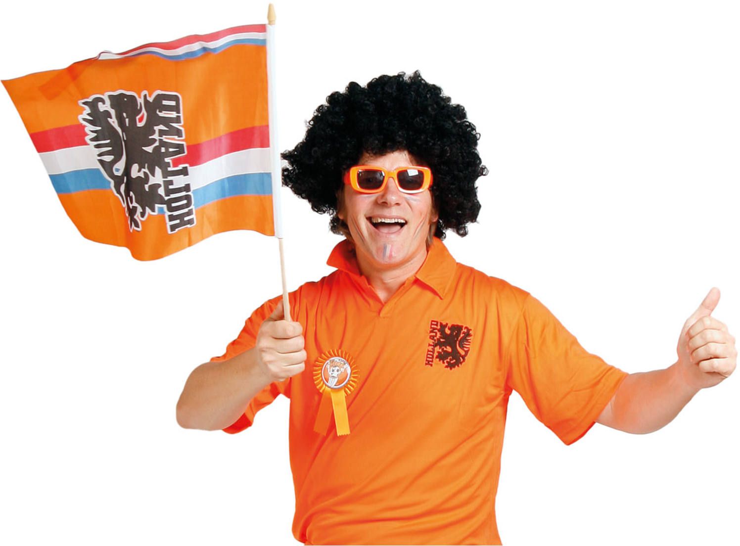 Oranje zwaaivlag met leeuw