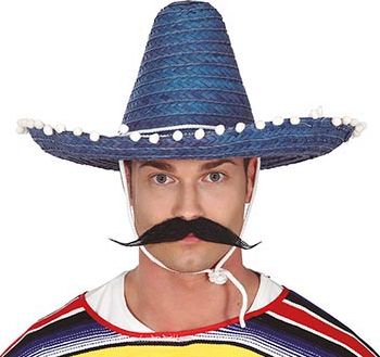 Originele Mexicaanse sombrero blauw