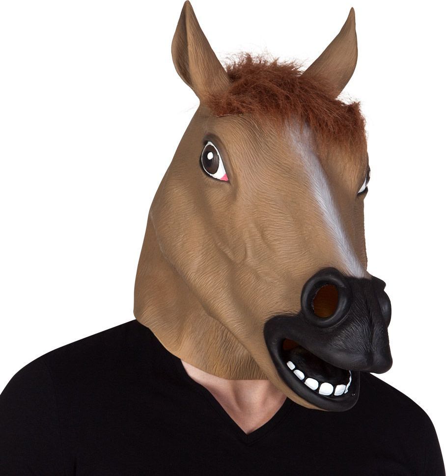 Paard masker latex met haar