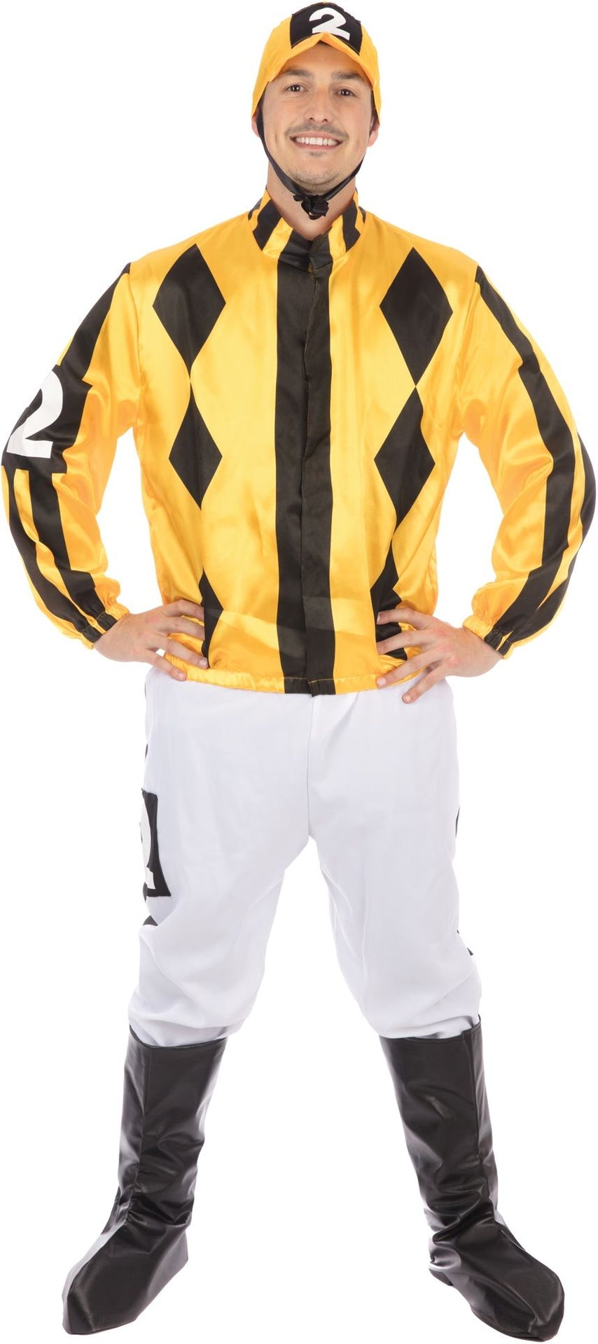 Paardenrace Ruiter Outfit Geel Zwart