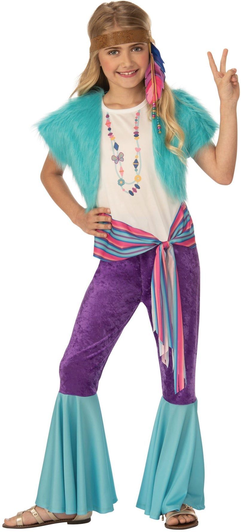 Paars Blauwe Hippie Outfit Meisjes