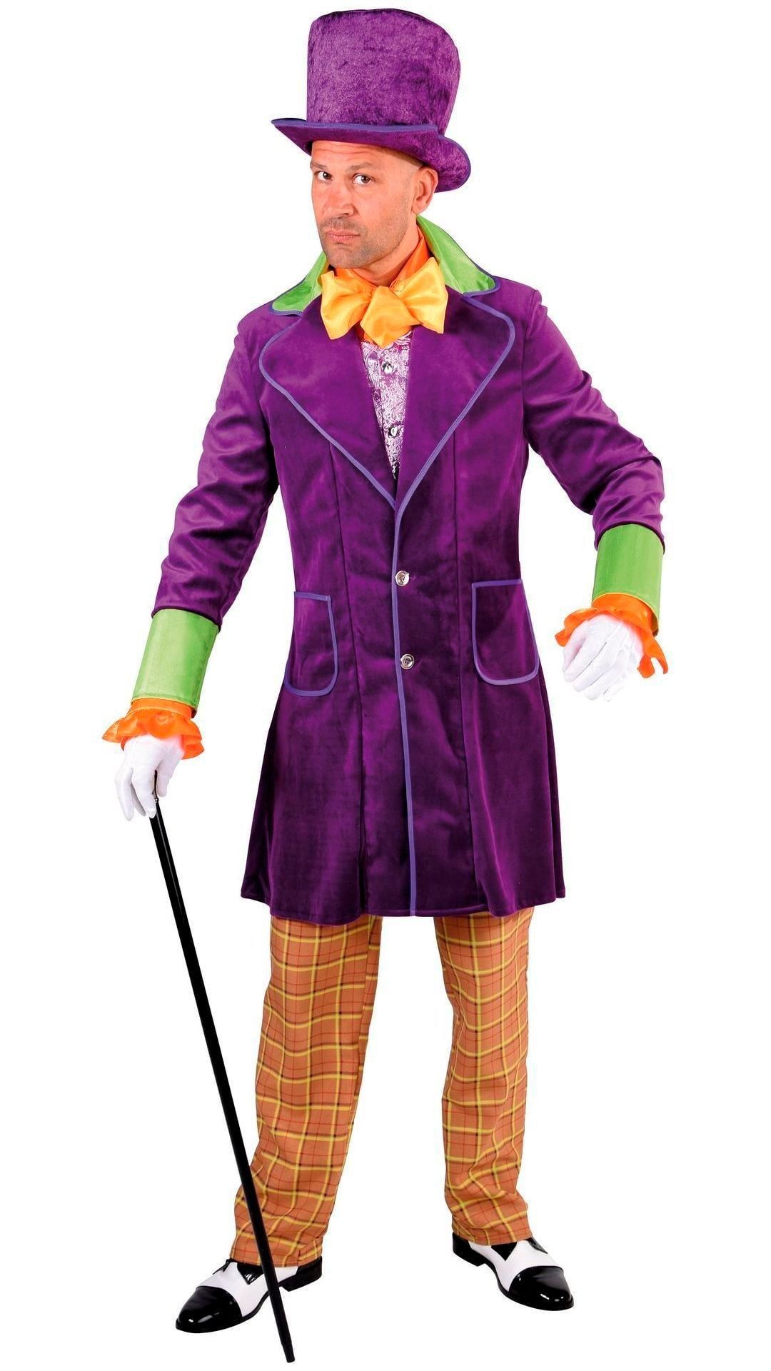 Paars Willy Wonka Outfit Mannen