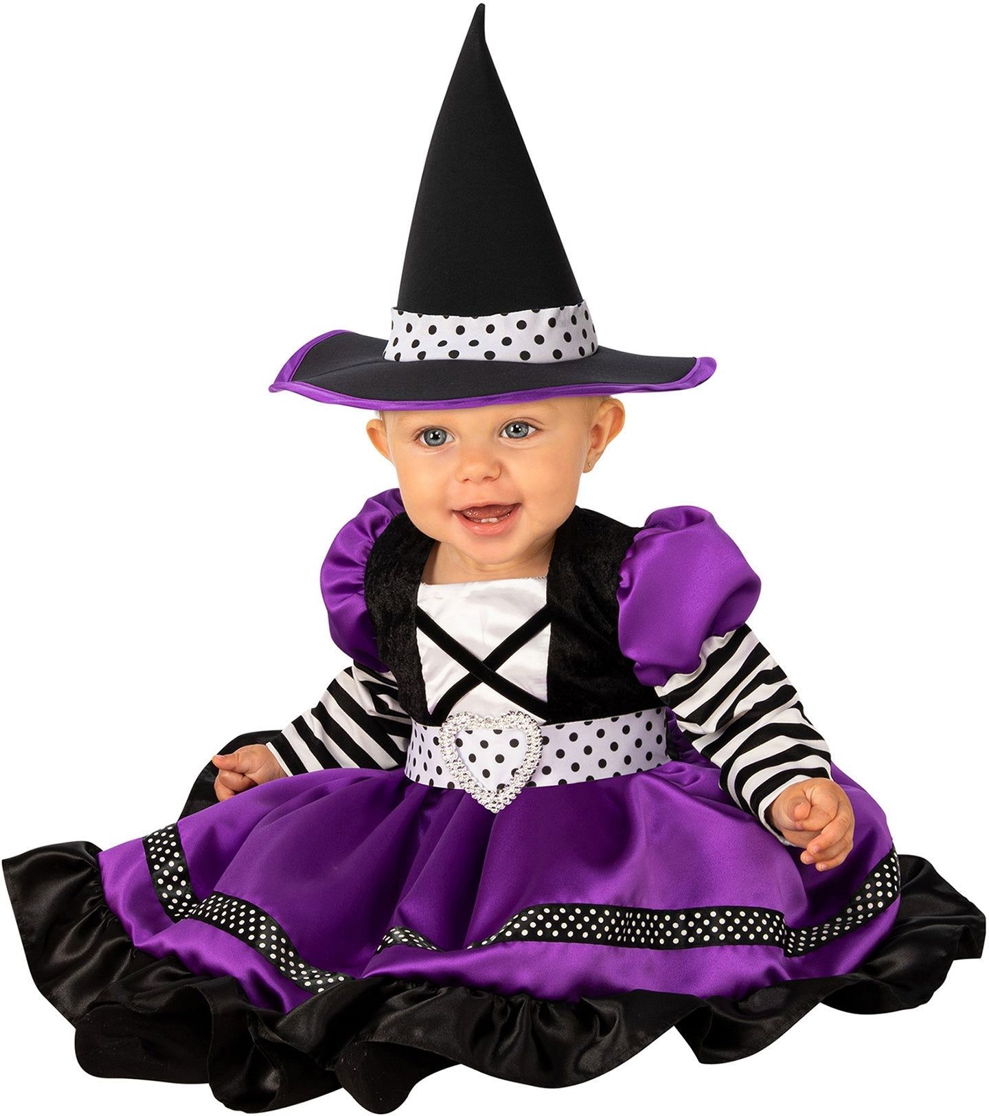 Paars Zwart Heksenpakje Meisjes Halloween