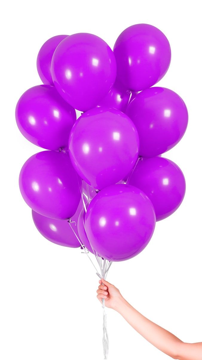 Paarse ballonnen met lint 30 stuks 23cm