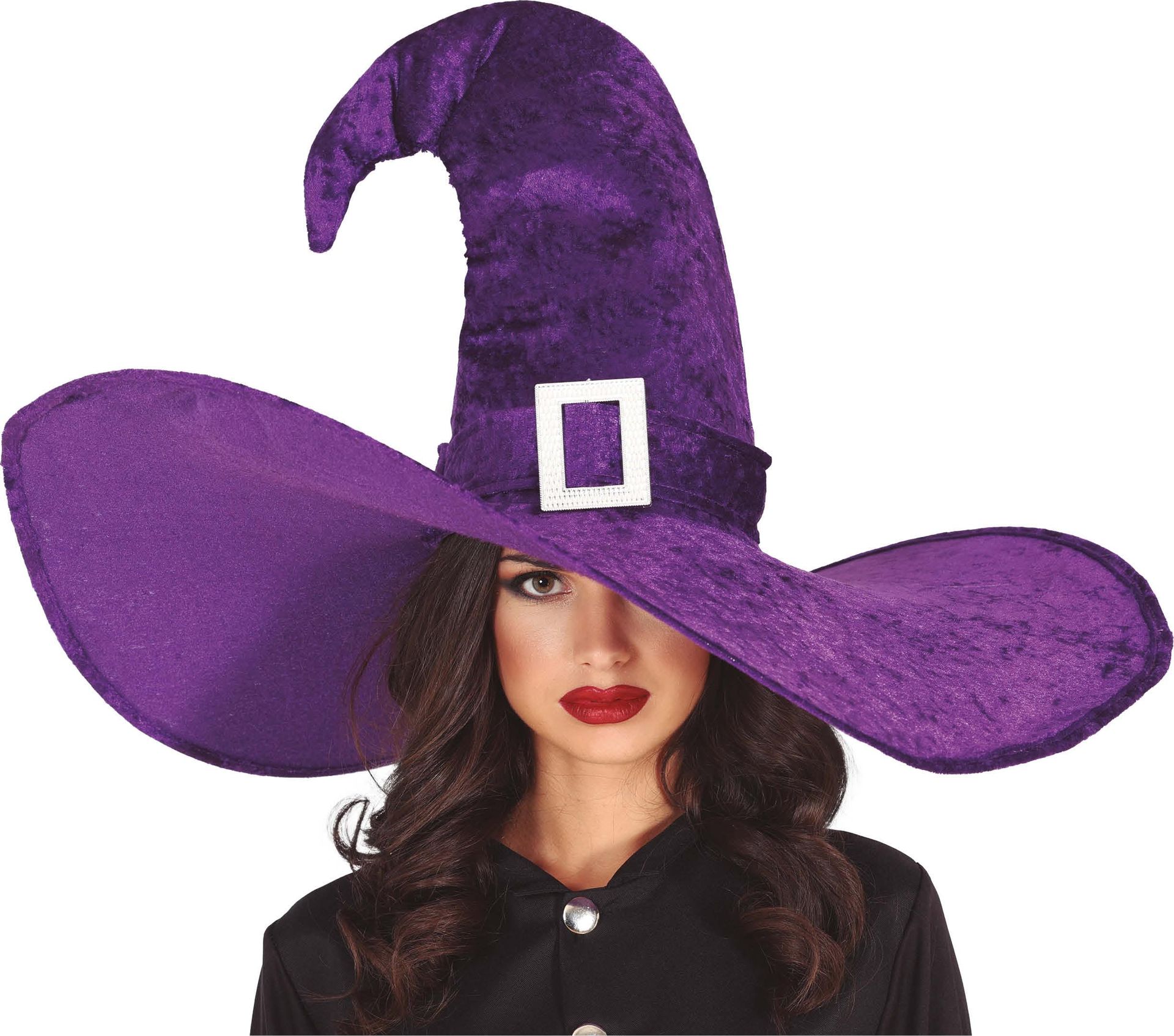 Paarse extra grote heksenhoed halloween