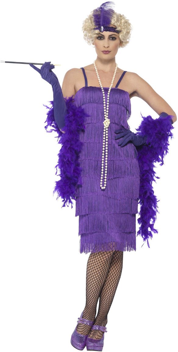 Paarse flapper Charleston jurk