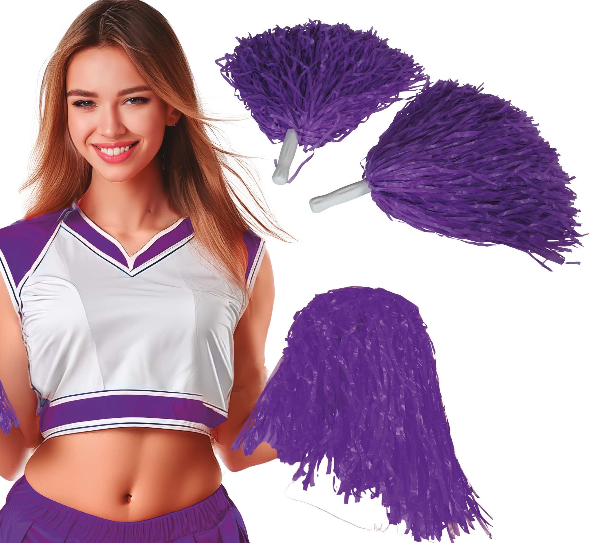 Paarse Pom-Poms 2 Stuks