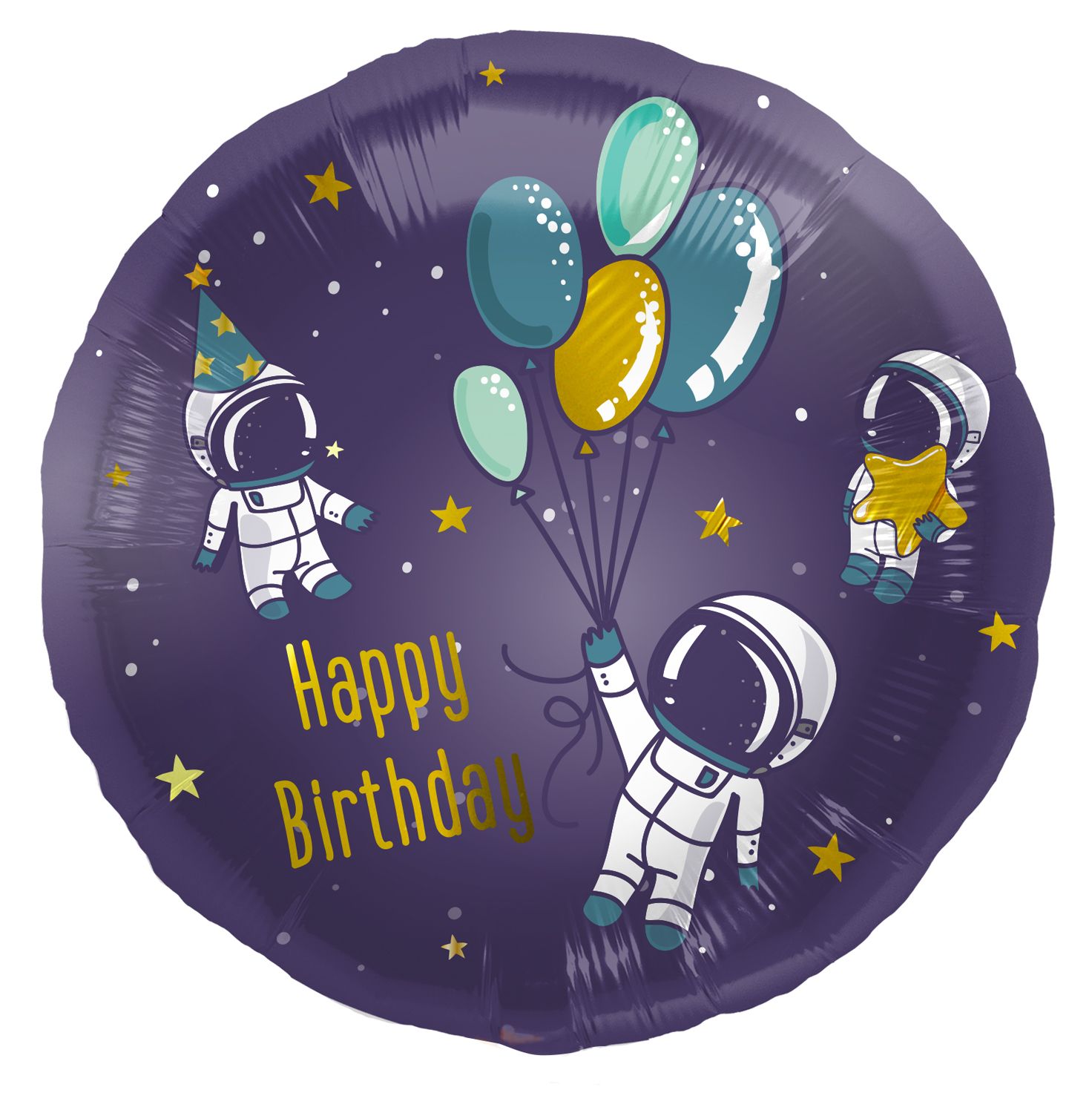 Paarse ruimte verjaardag folieballon