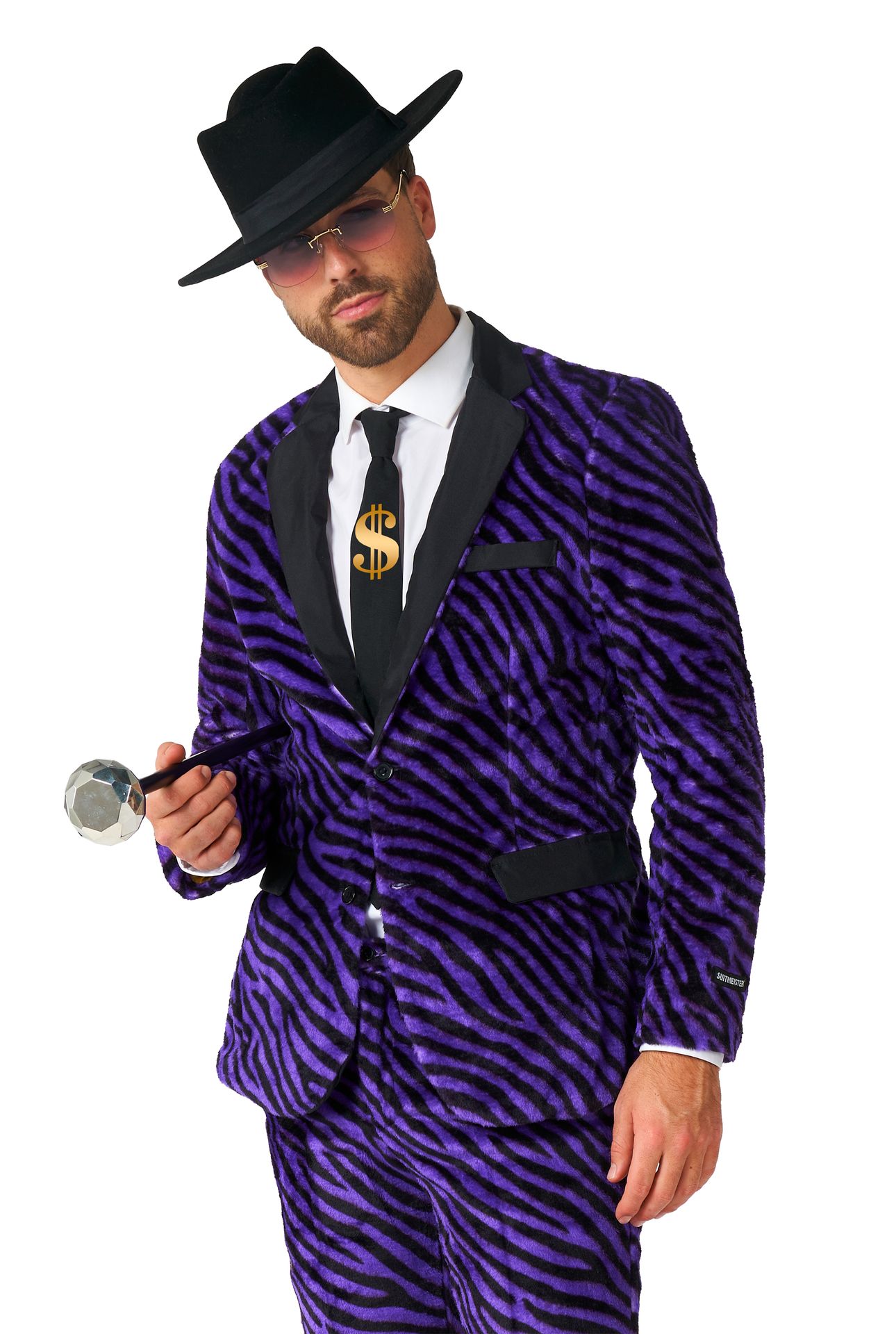 Paarse sick pimp outfit heren