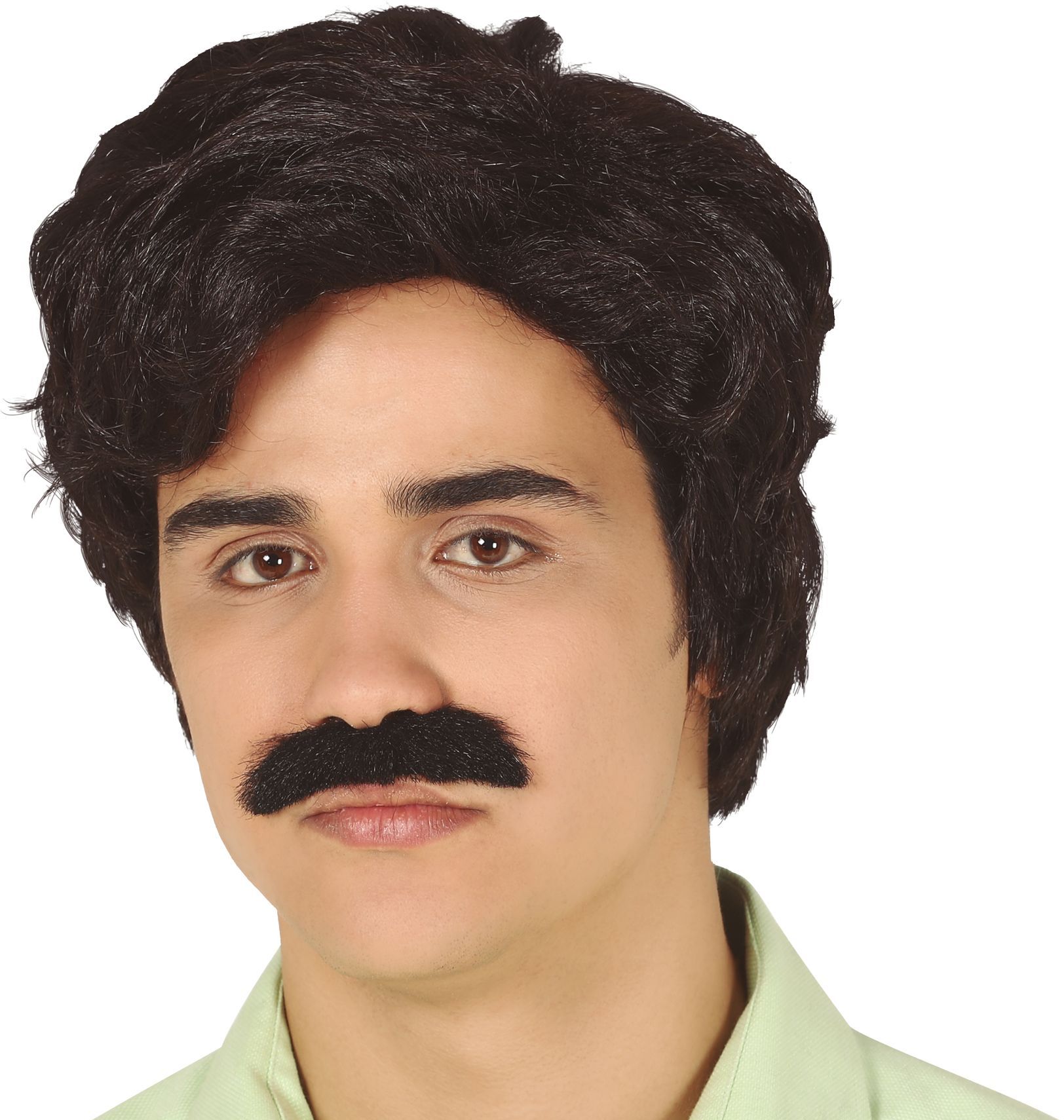 Pablo Escobar pruik en snor