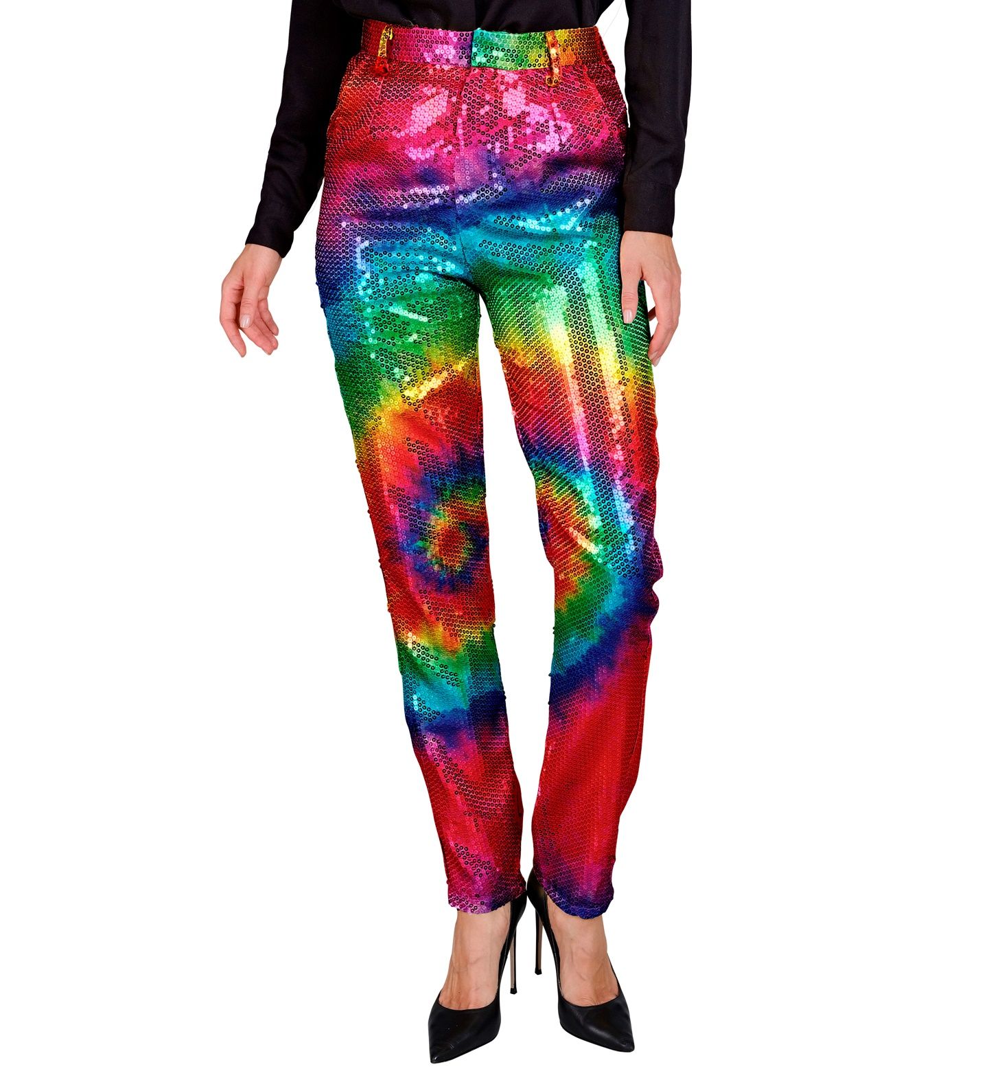 Pailletten broek tie dye vrouwen