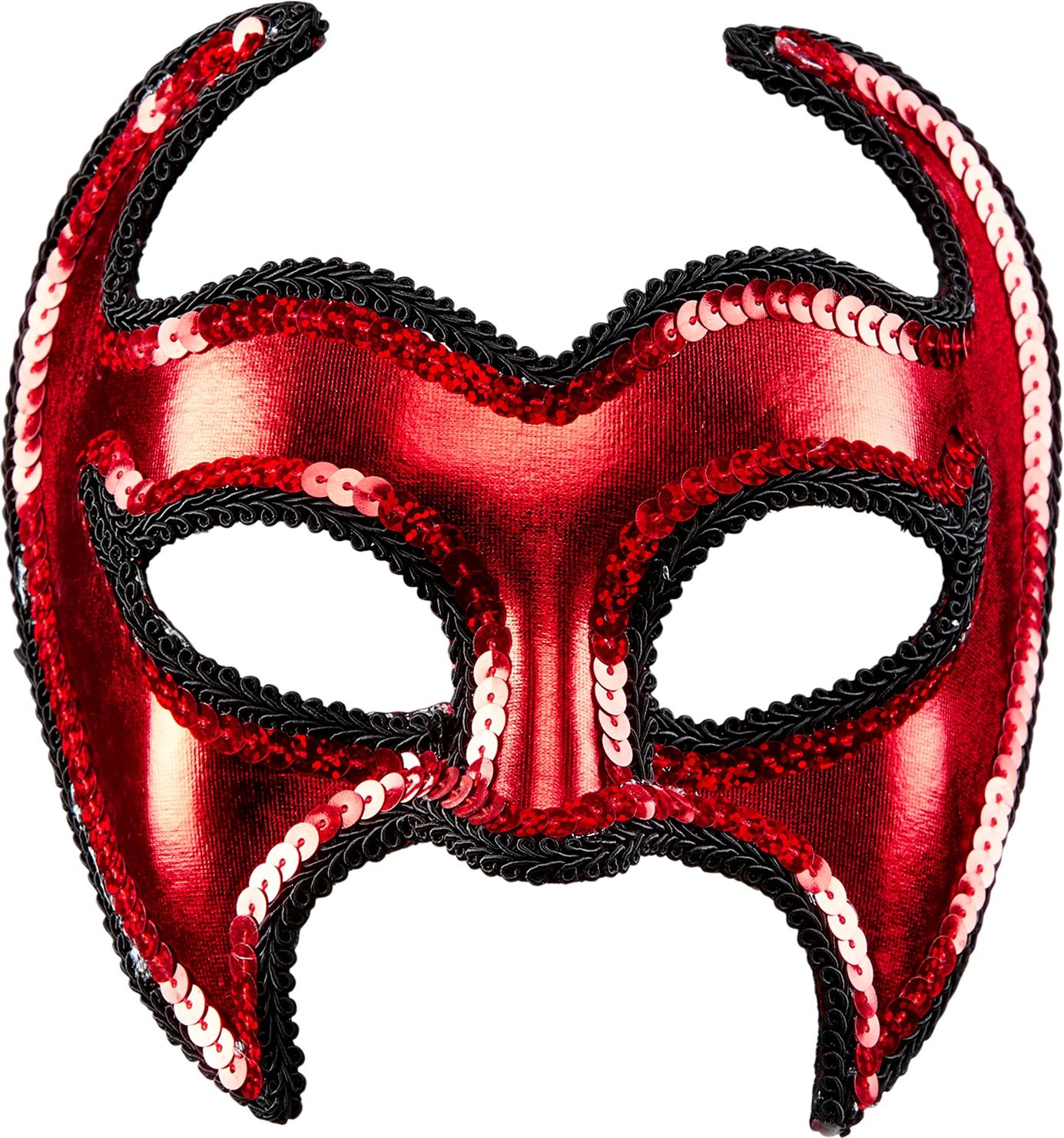 Pailletten duivel oogmasker rood