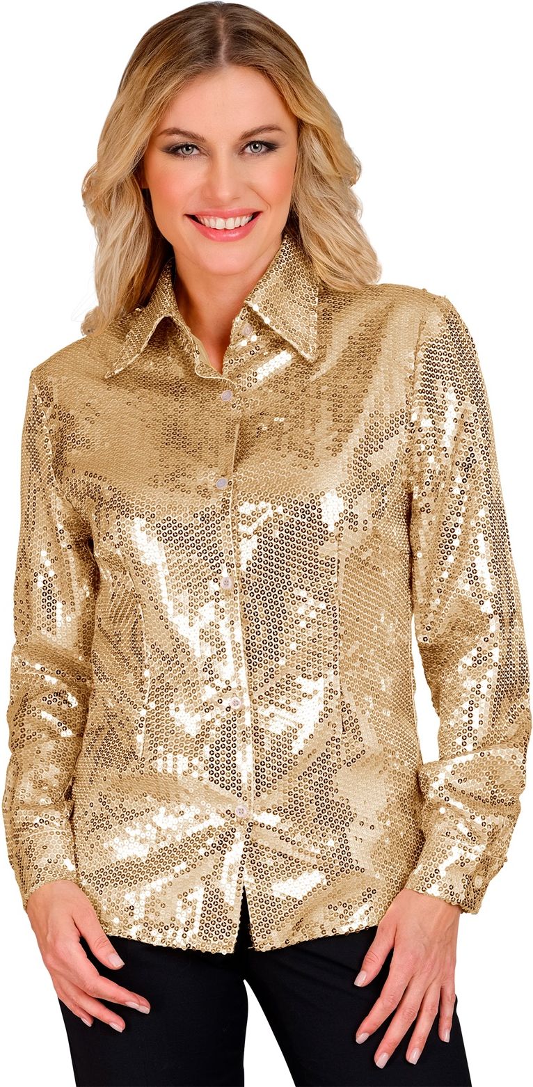 Pailletten gouden blouse dames