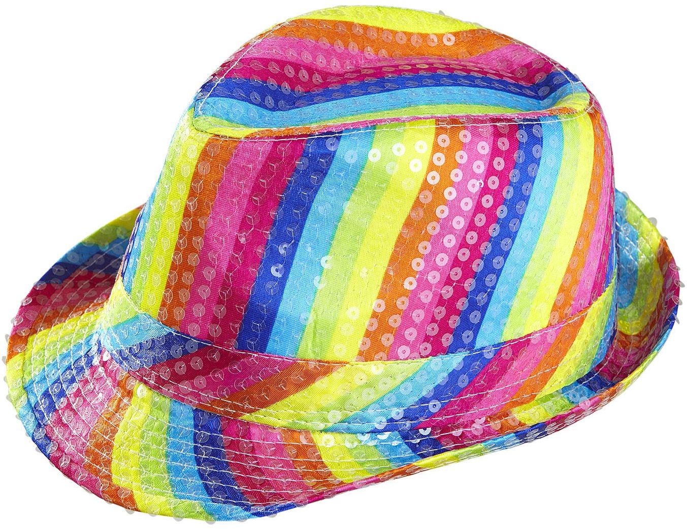 Pailletten regenboog hoed