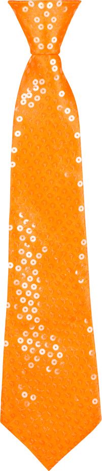 Pailletten stropdas oranje