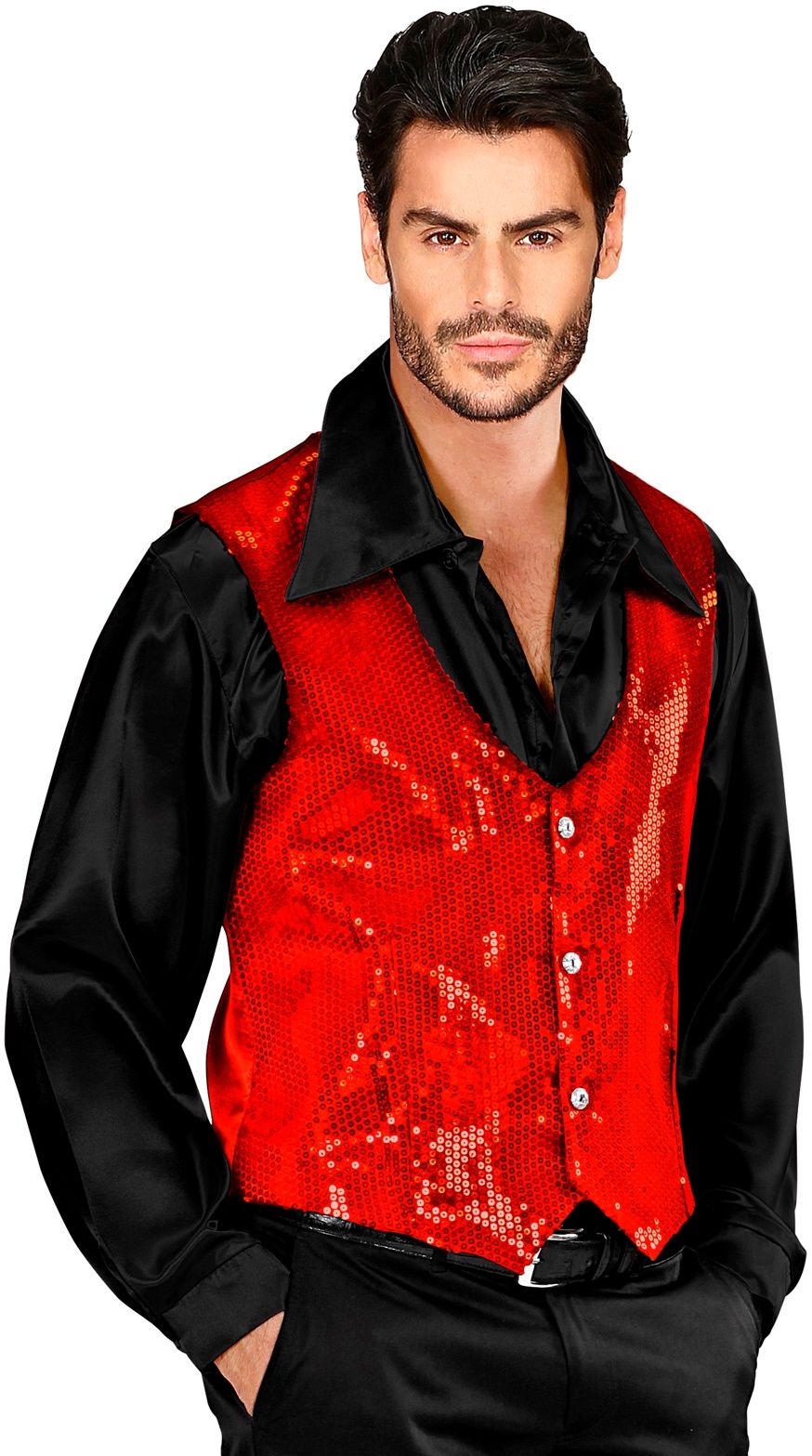 Pailletten top rood