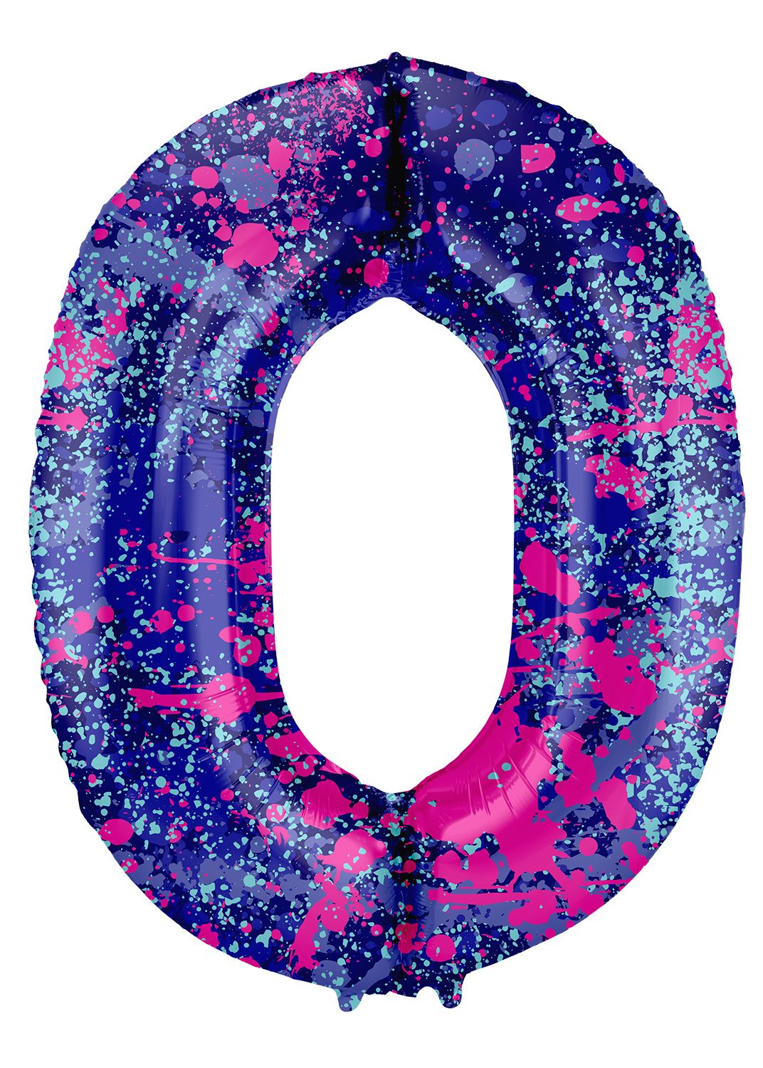 Paint splash cijfer 0 folieballon
